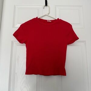 H&M Women’s Red Ribbed Crop Top